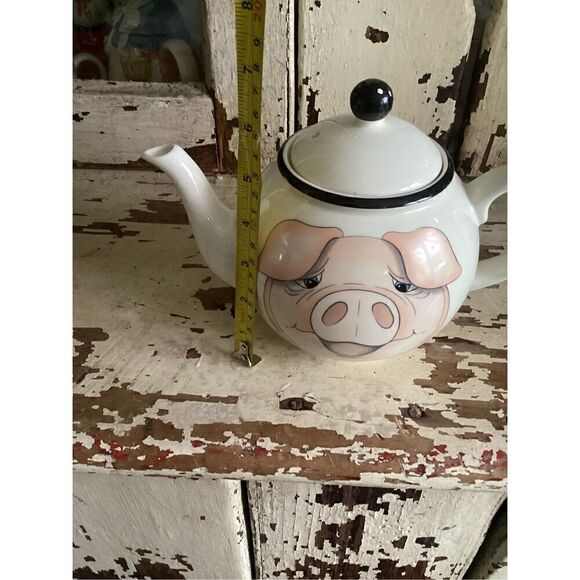 Arthur Wood Ceramic England Pig Tea Coffee Pot 6.5” T Farmhouse - Picture 10 of 11